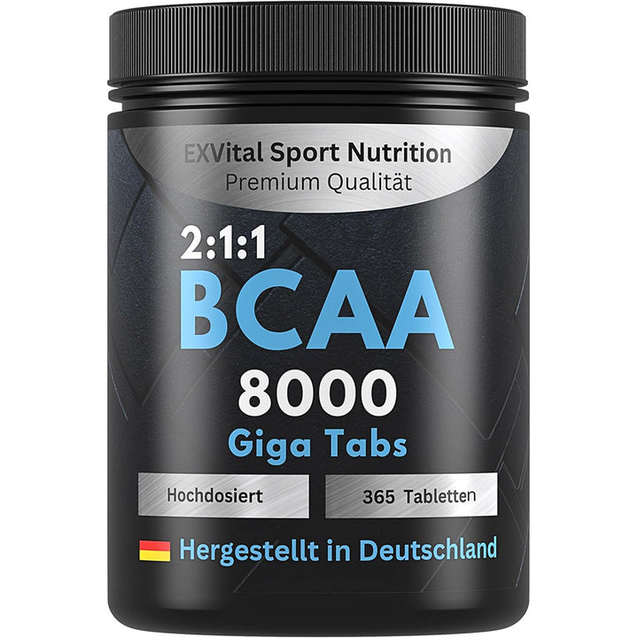 BCAA 8000 Giga Tabs, 365 Tabletten Amino Komplex von EXVital