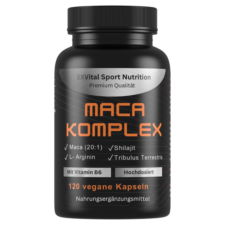 Maca Komplex mit Tribulus terrestris, Shilajit, L-Arginin &amp; Vitamin B von EXVital