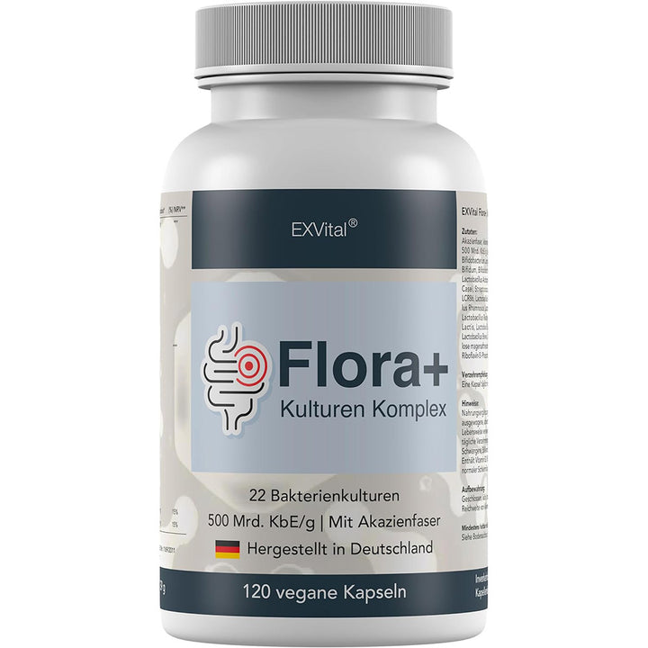Flora+ Kulturen Komplex mit 500 Mrd. KBE/g - 22 Bakterienkulturen von EXVital
