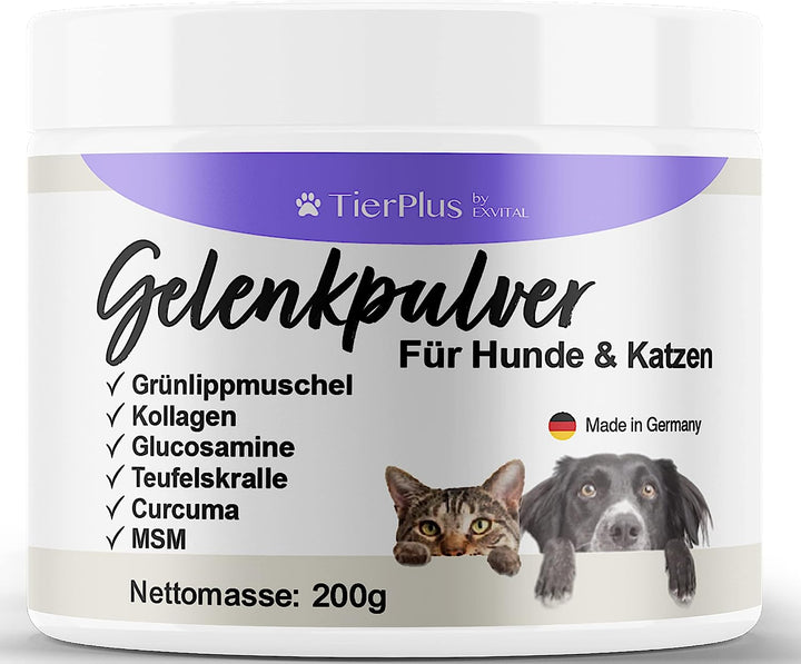 TierPlus Gelenkpulver für Hunde &amp; Katzen mit Grünlippmuschel von EXVital