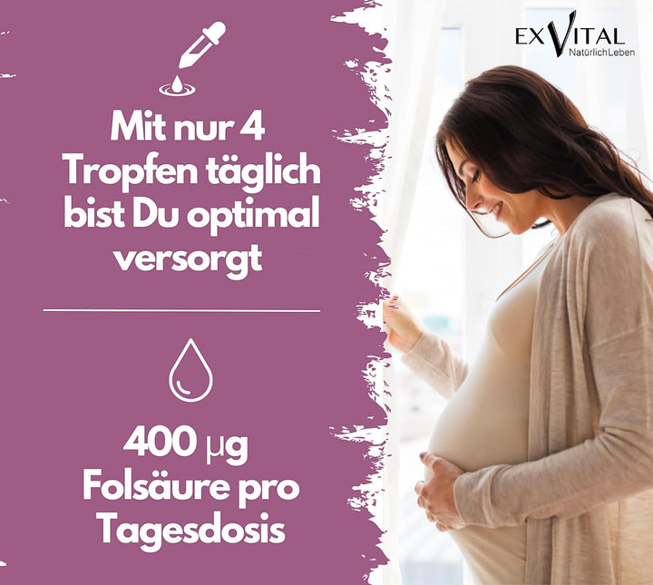 Folsäure Tropfen, 400 µg pro Tagesdosis von von EXVital