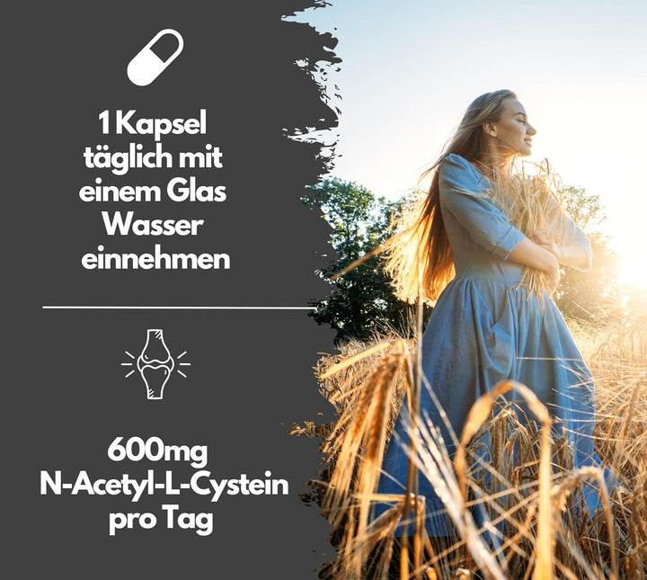 NAC Kapseln, hochdosiert mit 600mg pro Kapsel, 180 Stück von Exvital