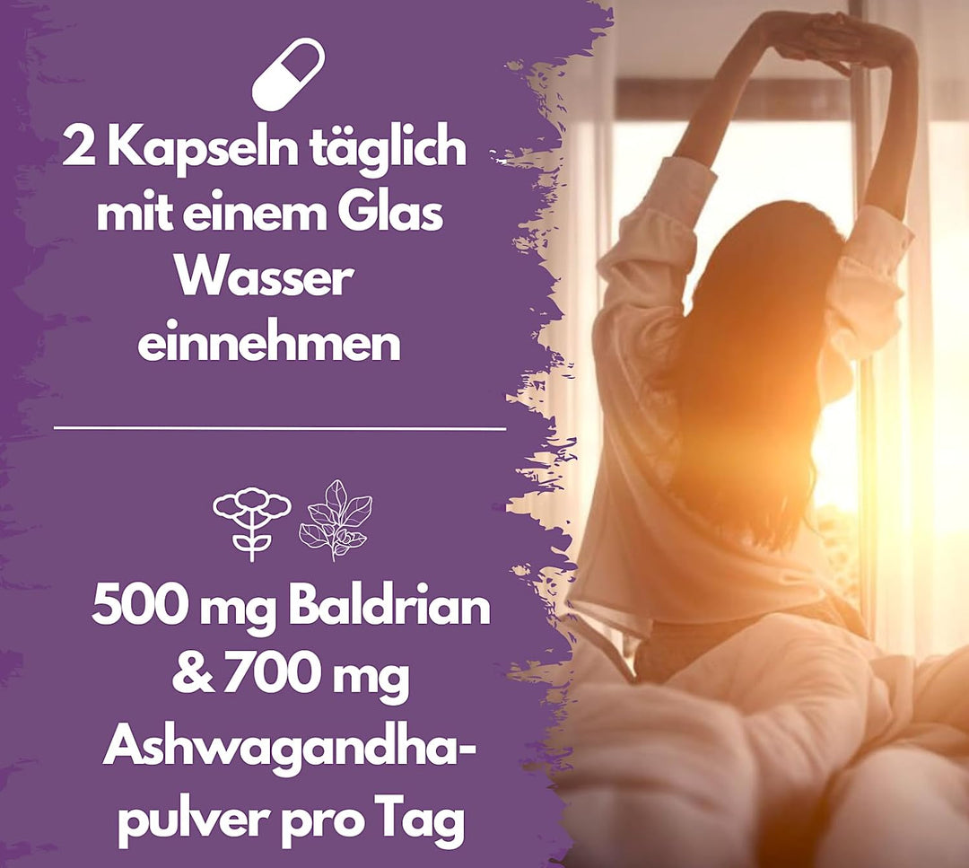 Ruhepause, mit Baldrian &amp; Ashwagandha, 200 hochdosierte Kapseln von EXVital
