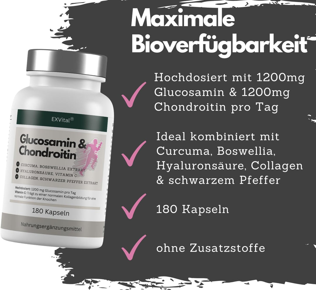 Glucosamin Chondroitin, 180 Kapseln Komplex von EXVital