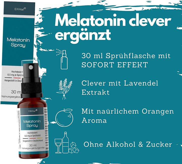 Melatonin Schlafspray 30 ml Sprühflasche hochdosiert