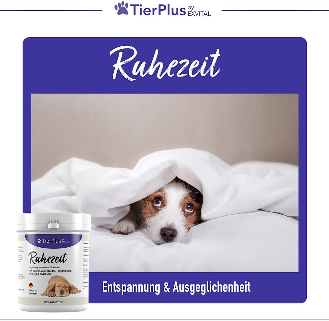TierPlus Ruhezeit Tabletten für Hunde mit Baldrian und Ashwagandha