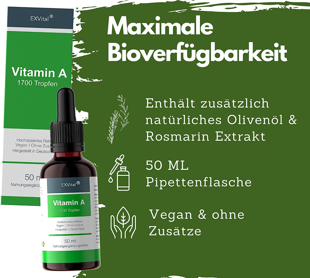 Vitamin A Tropfen (Retinol) von EXVital