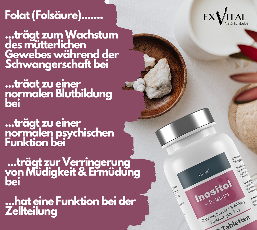 Inositol mit Folsäure 180 Tabletten von EXVital