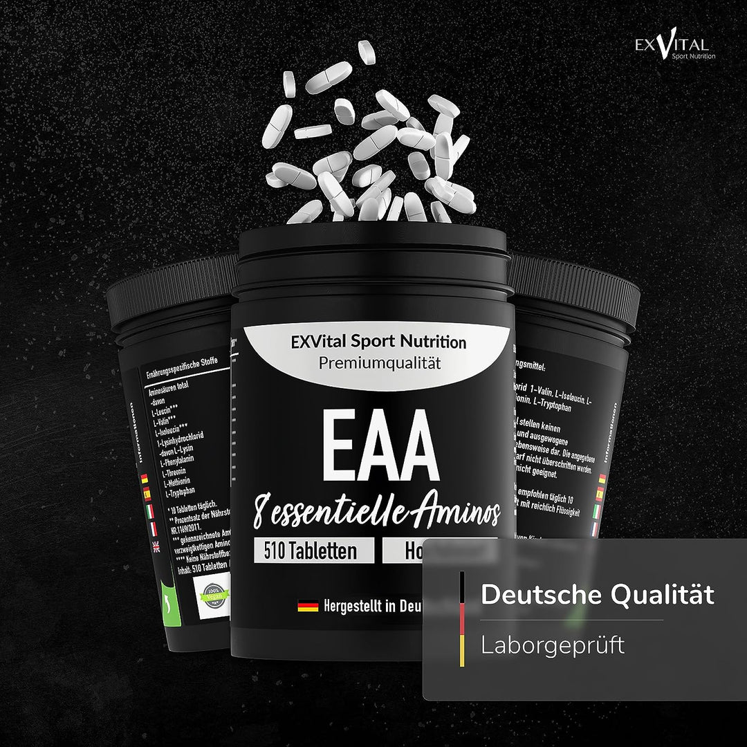 EAA Tabletten mit je 1036 mg, 510 Stück mit 8 essentiellen Aminosäuren