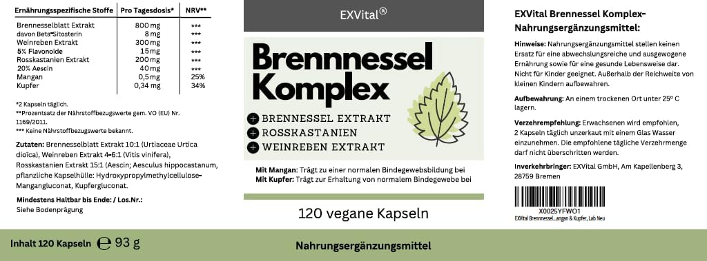 Brennnessel Komplex mit Weinreben &amp; Rosskastanien von EXVital