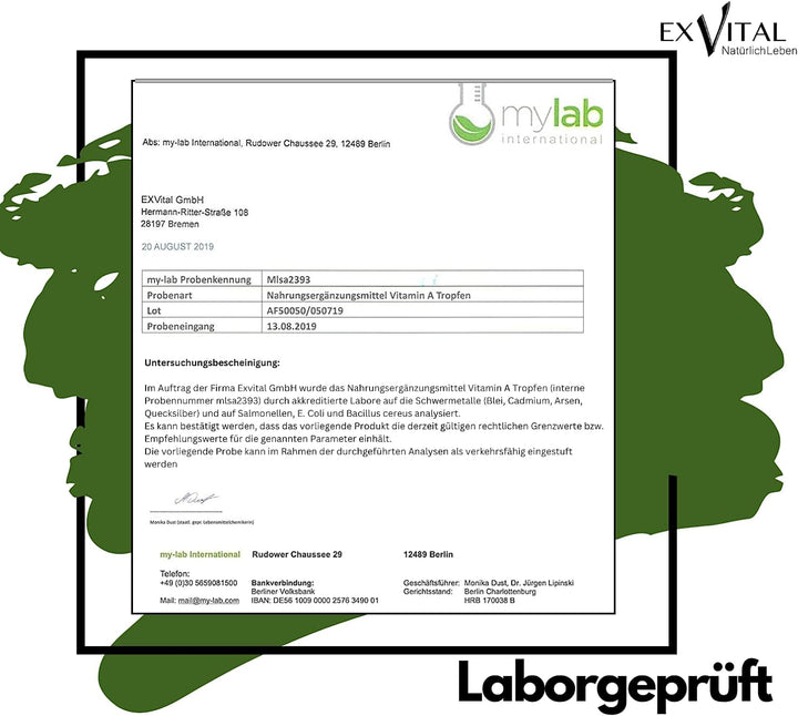Vitamin A Tropfen (Retinol) von EXVital