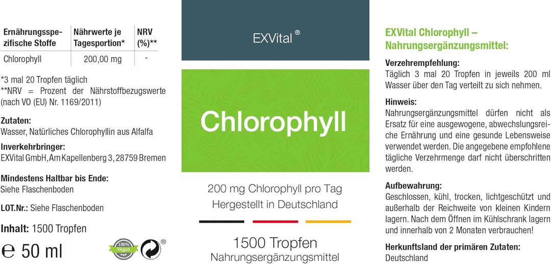 Liquid Chlorophyll aus Alfalfa, 50 ml Tropfen
