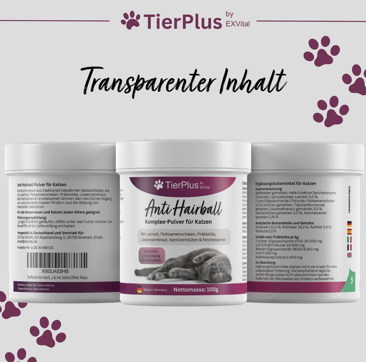 TierPlus Anti Hairball Komplex Pulver für Katzen