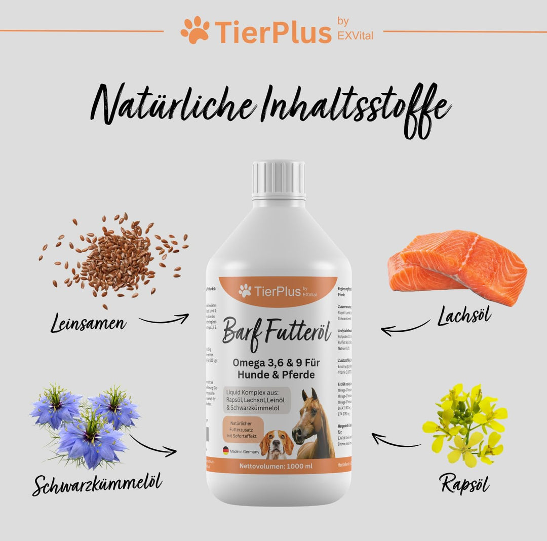 TierPlus Barf Futteröl für Hunde &amp; Pferde