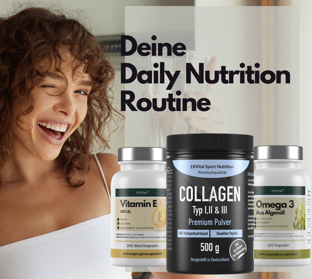Daily Nutrition Set (Collagen Pulver, Omega 3 &amp; Vitamin E Kapseln)