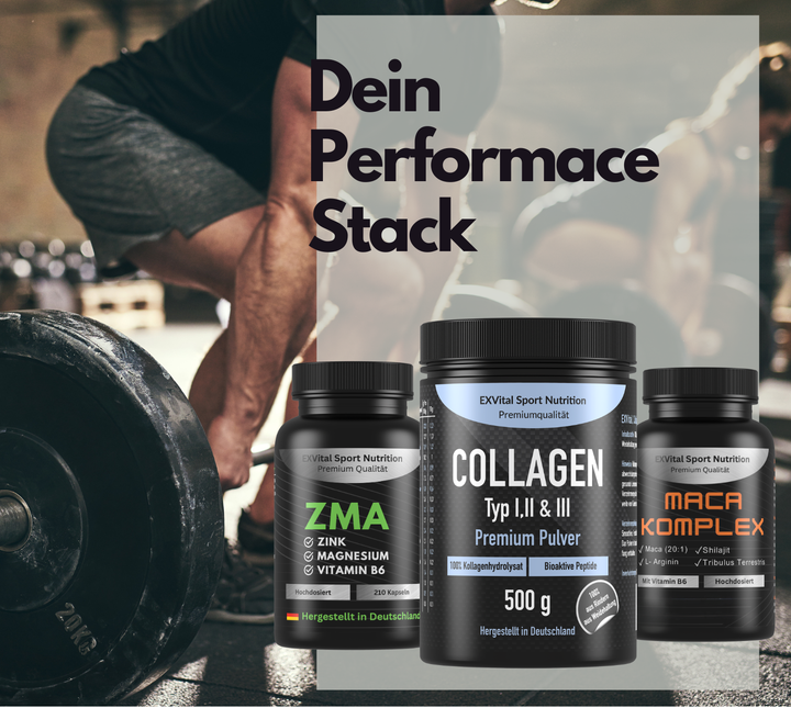 Performance Stack (Collagen Pulver, ZMA &amp; Maca Komplex Kapseln)