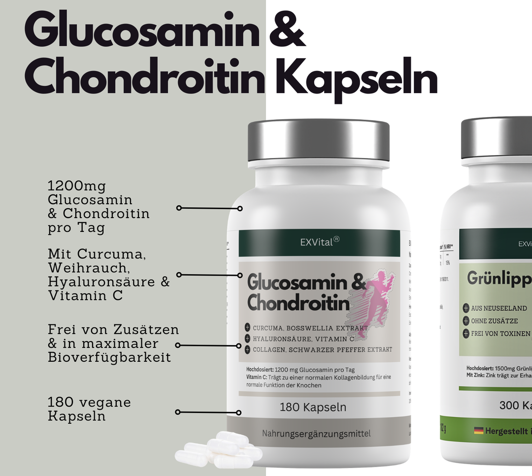 GelenkPlus Set Glucosamin, (Grünlippmuschel &amp; Magnesium Kapseln)