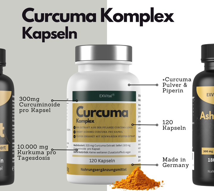 Natural Power Set (Curcuma Komplex, Shilajit &amp; Ashwagandha Kapseln)
