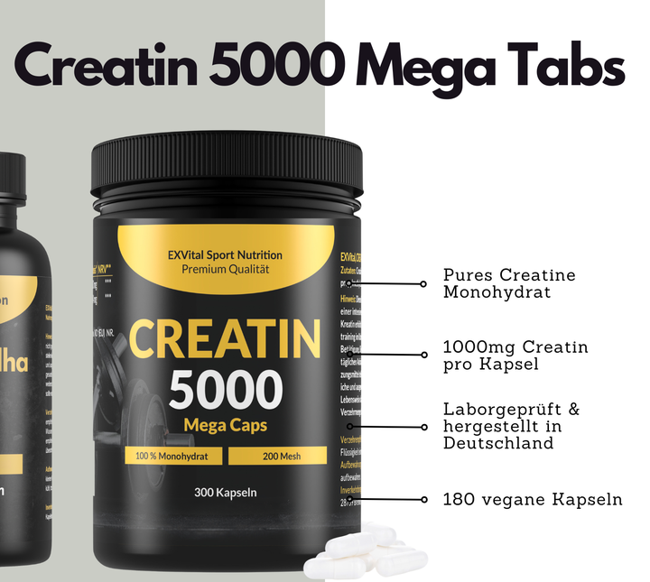 Workout &amp; Regeneration Set (BCAA, Ashwagandha &amp; Creatin Kapseln)