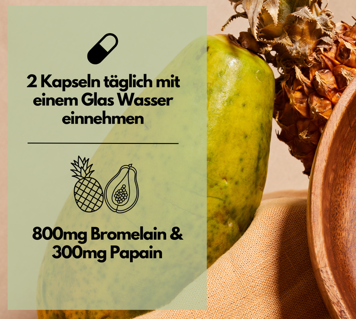 Enzym Komplex, mit 800mg Bromelain (5000 F.I.P), 300mg Papain, Rutin &amp; Selen, 180 Kapseln von EXVital