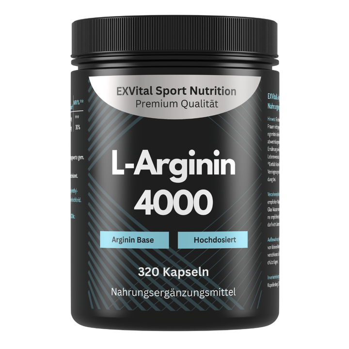 L-Arginin 4000 hochdosiert von EXVital Sport Nutrition, 320 Kapseln