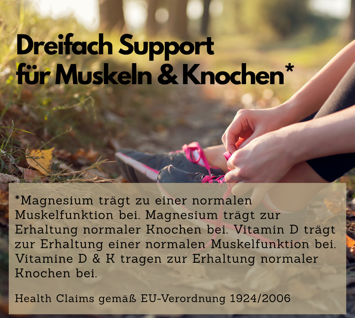 Magnesium + D3 + K2, hochdosiertes Magnesium Komplex, 90 Stück von EXVital