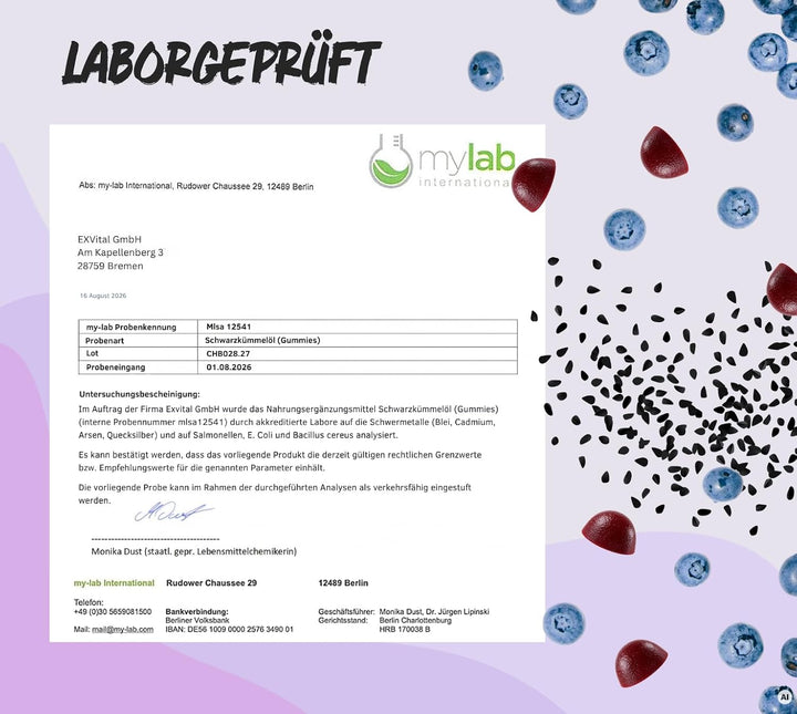 Schwarzkümmelöl Gummies mit Blueberry Geschmack, vegan, hochdosiert &amp; zuckerfrei