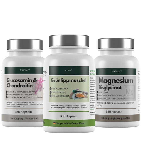 GelenkPlus Set Glucosamin, (Grünlippmuschel & Magnesium Kapseln)