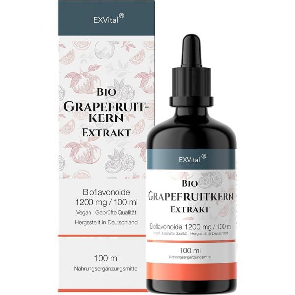 Bio Grapefruitkernextrakt Tropfen von EXVital, 1200mg Bioflavonoide