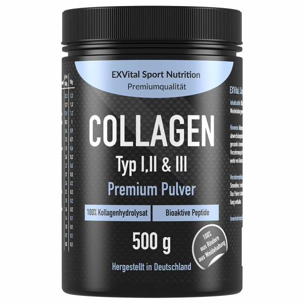 Collagen Pulver 500 Gramm, Bioaktives Kollagen von EXVital
