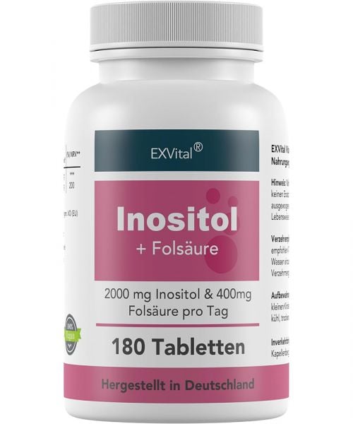 Inositol mit Folsäure 180 Tabletten von EXVital