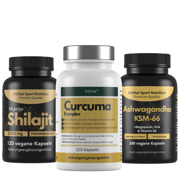 Natural Power Set (Curcuma Komplex, Shilajit & Ashwagandha Kapseln)