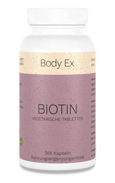 Biotin für Haut, Haare & Fingernägel, 10.000 µg, 365 Tabletten von Body EX ©