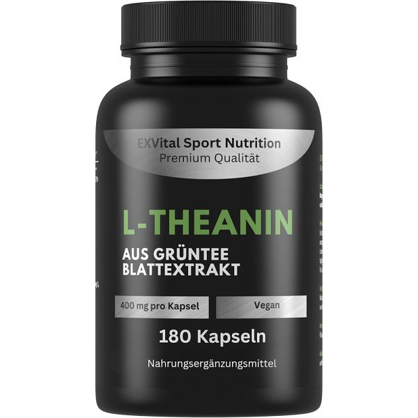 L-Theanin Kapseln, 400mg aus Grüntee Blattextrakt von EXVital