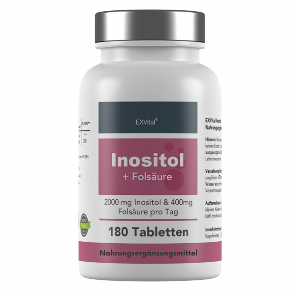 Inositol mit Folsäure 180 Tabletten von EXVital
