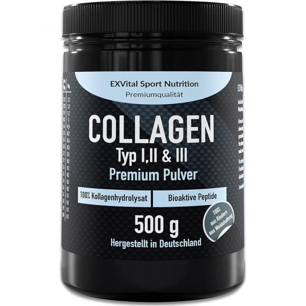 Collagen Pulver 500 Gramm, Bioaktives Kollagen von EXVital