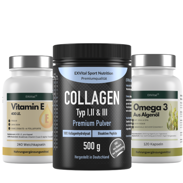 Daily Nutrition Set (Collagen Pulver, Omega 3 & Vitamin E Kapseln)